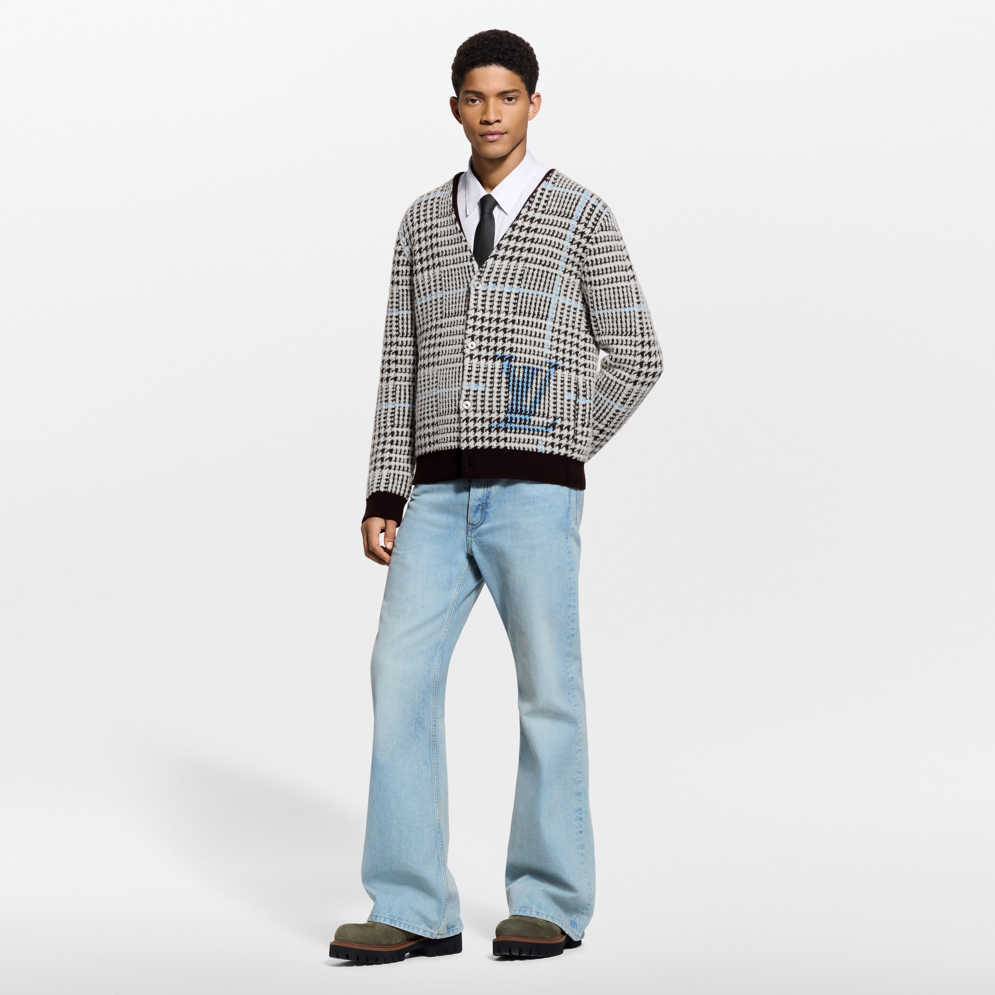 Textured Plaid Cardigan - Ready-to-Wear | LOUIS VUITTON